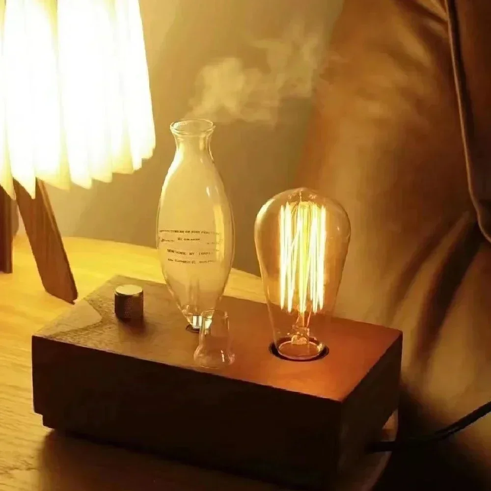 2026 New Upgrade Aroma Diffuser Vintage Tungsten Filament Lamp Aromatherapy Machine Humidifier Lighting Sandalwood Pure Essenti