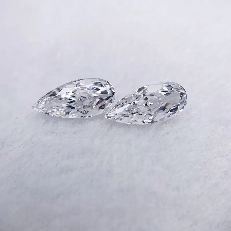 Pirmiana High Quality Long Pear Shape 7x15mm Crushed Ice Cutting Zirconia Gemstone CZ Loose Stone for Jewelry Making