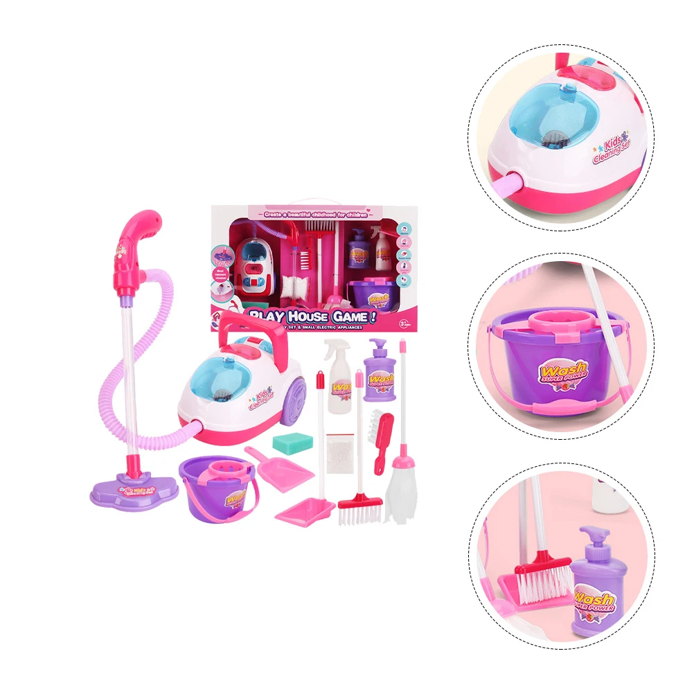 

1Set Vacuum Cleaner Playset Children Cleaning Tools Bright Color Durable Safe Plastic Educational Household Equipment
