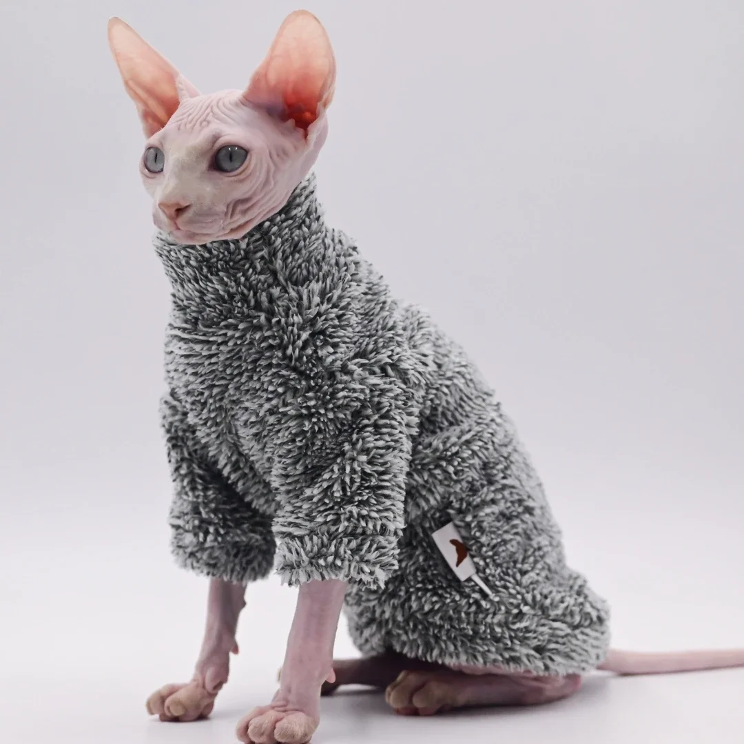 DUOMASUMI-Tenues de chat super cool, vêtements d'automne et d'hiver chauds, vêtements sans poils, vêtements en déclin pour chat Sphynx