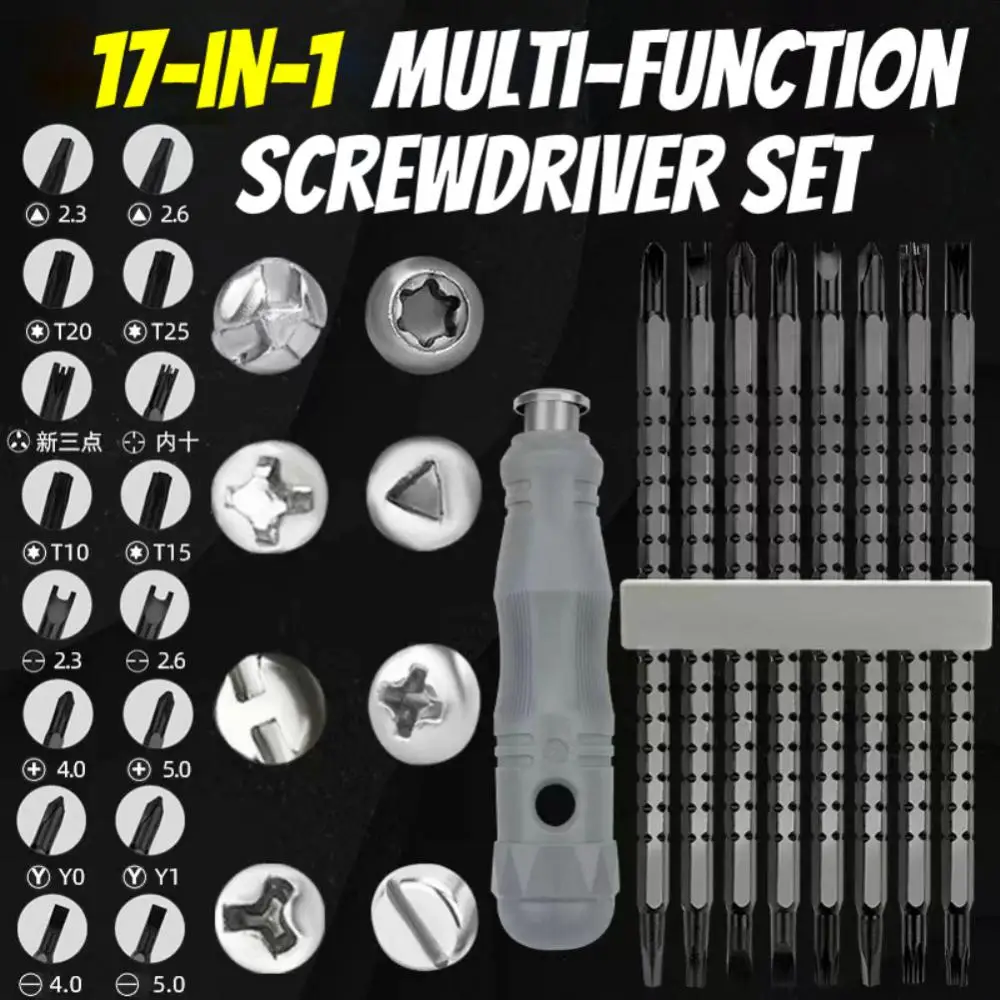 Screwdriver Assembly Magnetic Double Head Screwdriver Set Hand Tool Screwdriver Bits Multifunctional 17-in-1