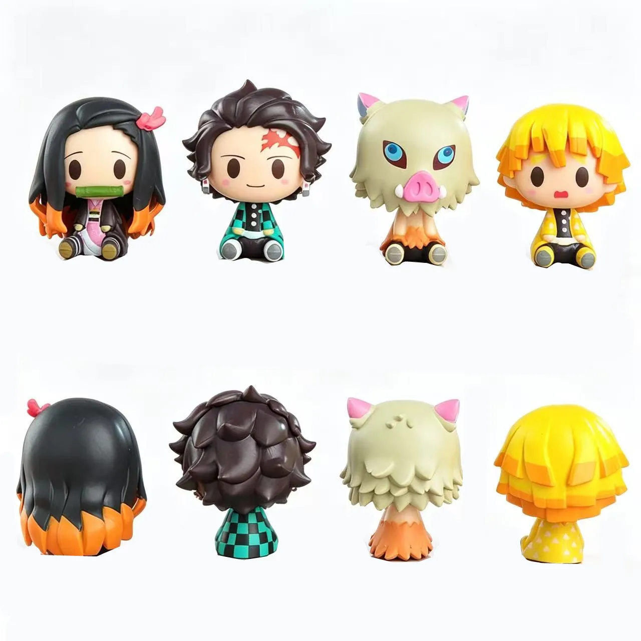 4 Pçs/set Demon Slayer Kamado Tanjirou Nezuko Agatsuma Zenitsu Figura de Ação Bonito Anime Modelo Estátua de PVC Brinquedos Colecionáveis Presentes