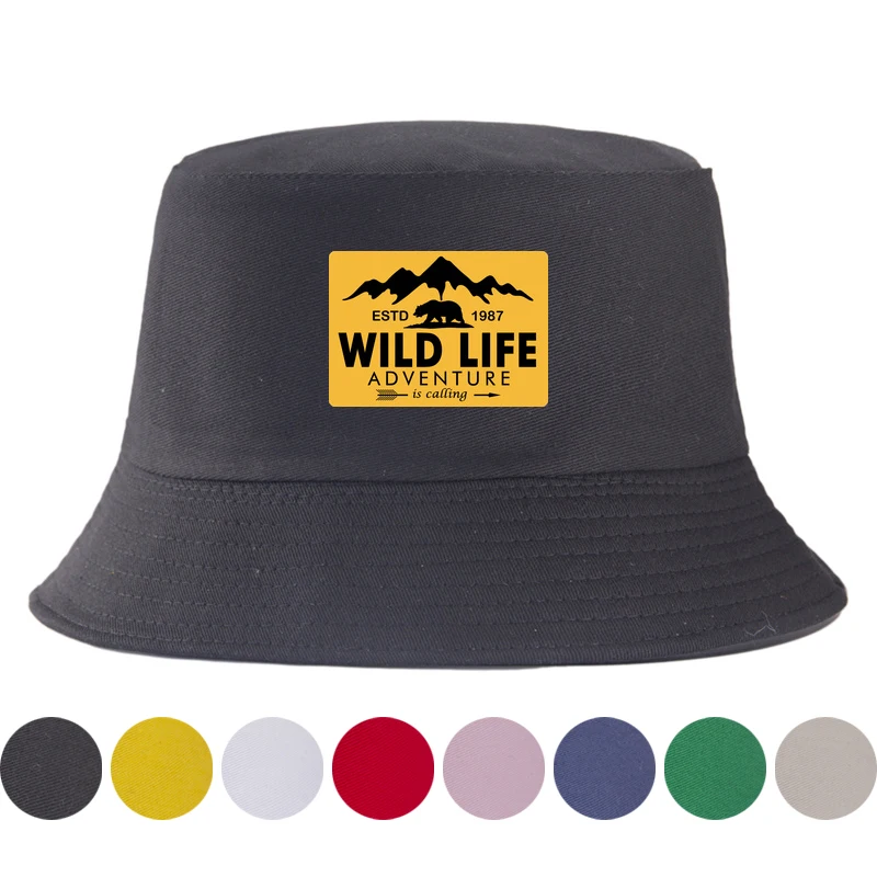 Wild Life Printed Reversible Bucket Hat Woman Man Summer Sun Beach Fisherman Cap Unisex Adult Daily Double Side Wear Panama Hats