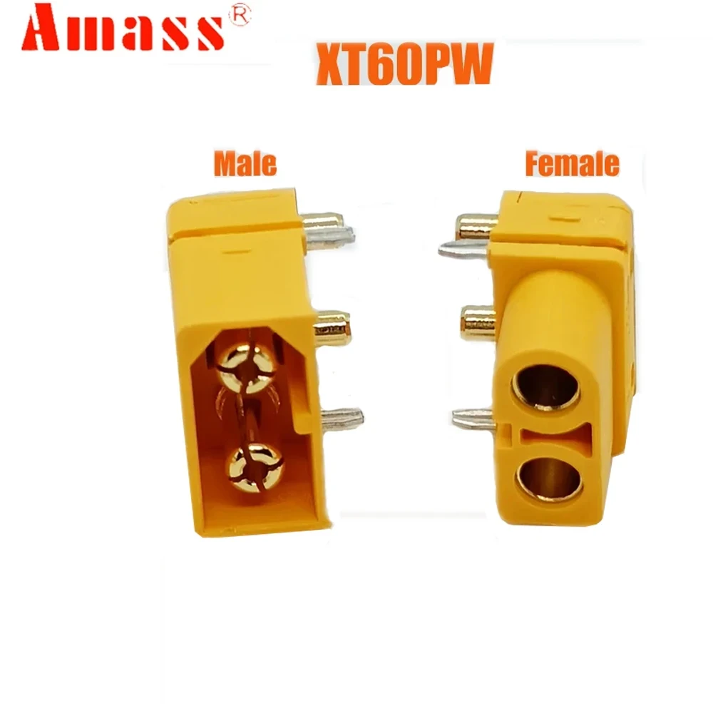 10 Paar Amass XT60 XT60PW Gold Bananenstecker Männlich-Weiblich-Verbinder Steckverbinder für RC Lipo Akku PCB-Platine