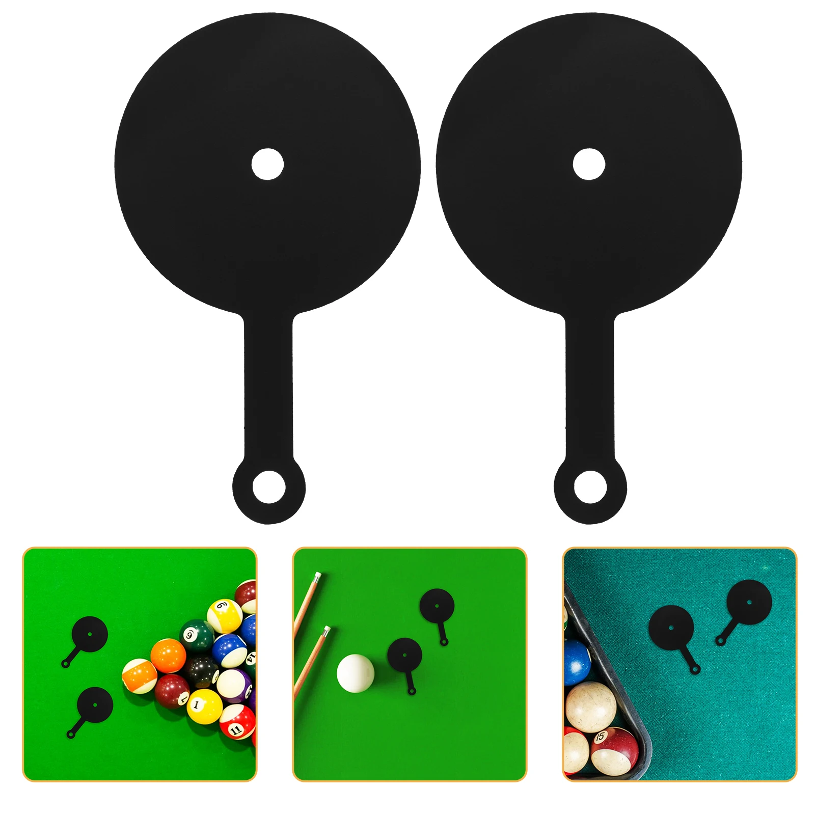 

3 Pcs Stickers Billiards Practice Post Ball Training Device Pocket Marker Spot Pendulum Accessories Black