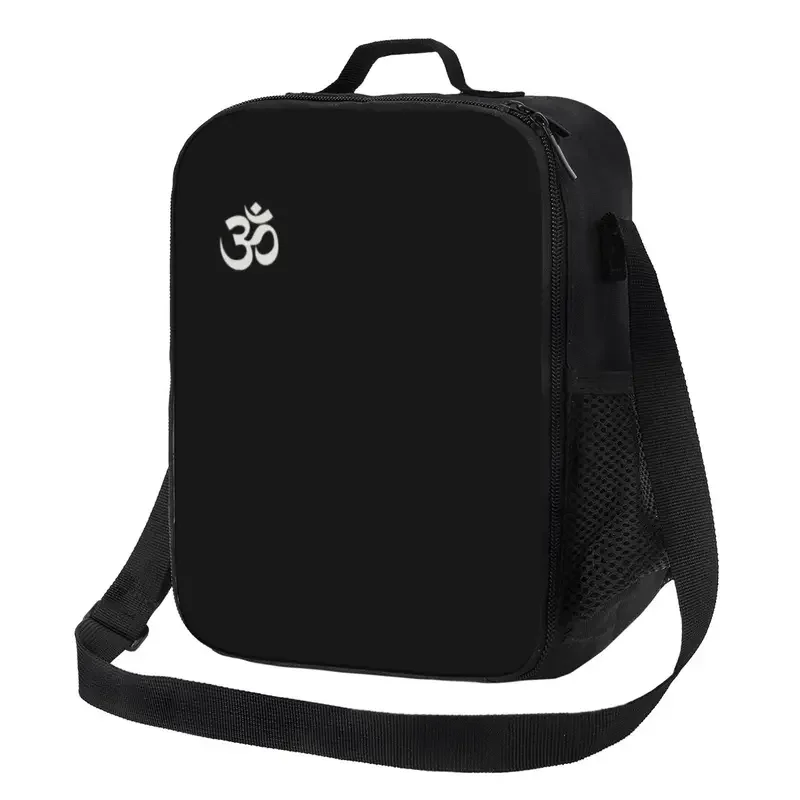 Om Symbool Geïsoleerde Lunch Tassen Voor Werk School Yoga Spirituele Meditatie Boeddhisme Aum Hervat Thermische Koeler Lunchbox Kinderen