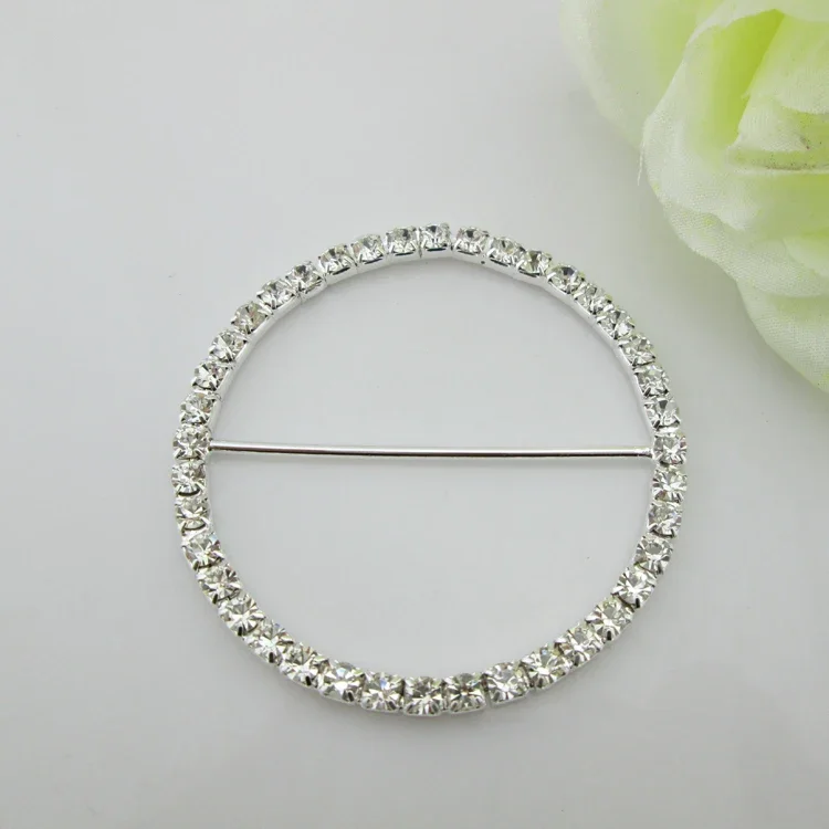 10pcs rhinestone buckle big round for wedding invitation card 40mm innner bar