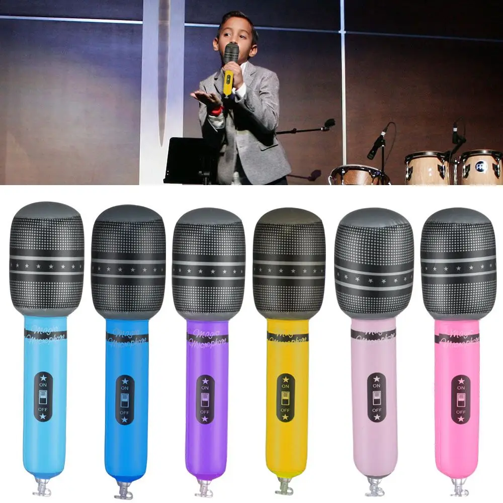 Concert Themed Party Role Play Stage Birthday Decoration Inflatable Microphones Blow Up Inflated Toys Photo Props