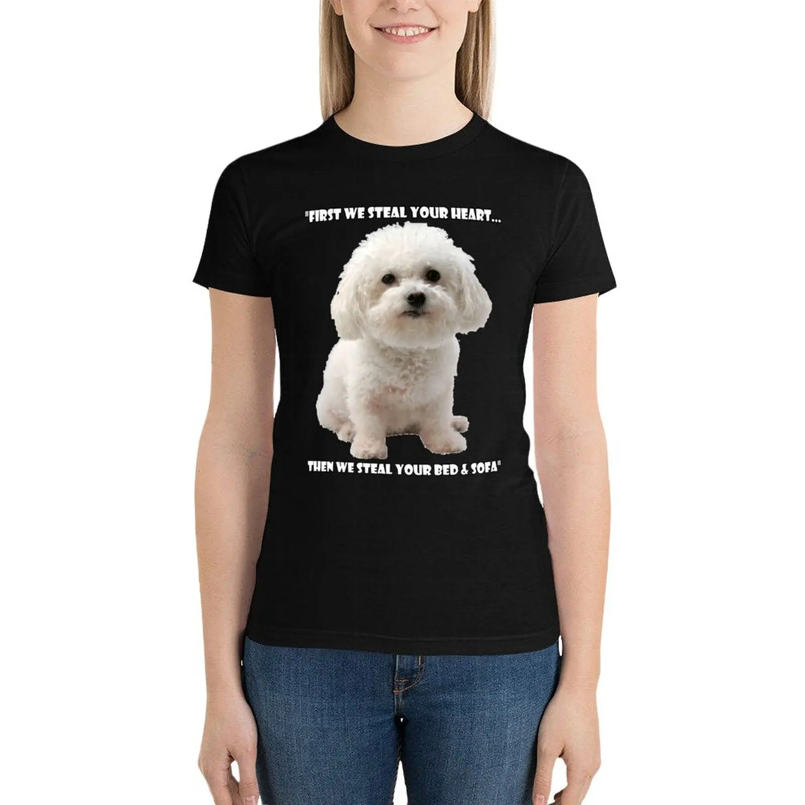 Funny Bichon Frise Lover T-Shirt tees hippie clothes Aesthetic clothing kawaii clothes cat shirts for Women