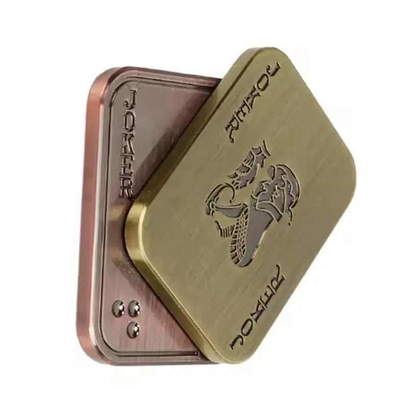 EDC Metal Fidget Slider Magnetic Poker Push Card Anxiety ADHD Stress Relievers for Adults Teens Boys Cool Gadgets