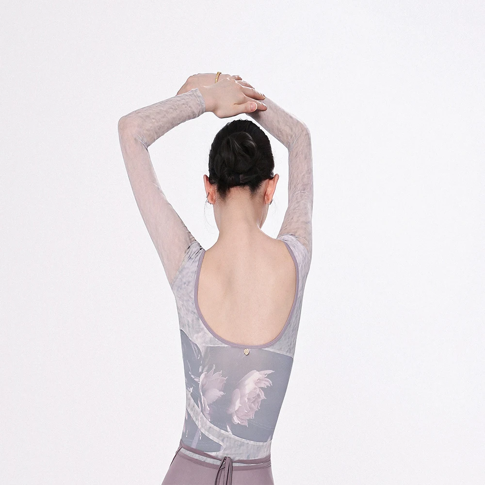 

Ballet Stage Training Costume With Pearl Suspender and Lace Neckline, Adult Dance Training Artistic Gymnastics Costume