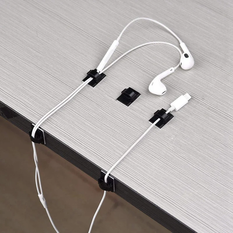 RISE-80 Pcs Cable Clips Cable Clamps Black, 30 Pcs 46 X 20 X 32Mm & 50 Pcs 14 X 19Mm