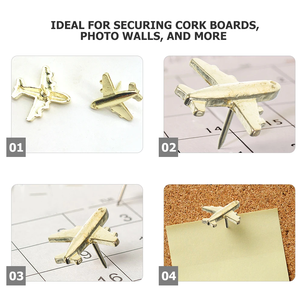 24 pezzi puntine per aeroplani in metallo puntine robuste per bacheca in sughero mappe fotografiche ufficio uso domestico puntine decorative carine uniche