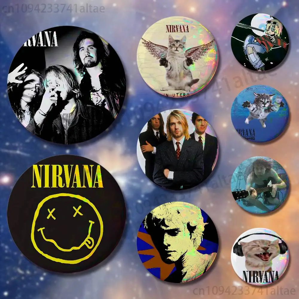 

N-NirvanaS Cool Badges 25mm 32mm 44mm 58mm 75mm Round Cosplay Pin Bag Decor Fans Collect Friends Gifts Souvenir