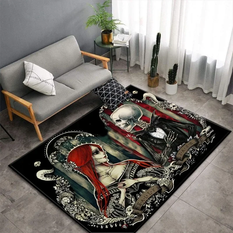 VIKAMA Variety of Fashion Trends Personality Skull Living Room Carpet Bedroom Dining Room Mat Bathroom Entry Door Bay Window