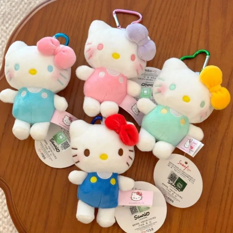 

Sanrio Cute Plush Doll Pendant Trendy Internet-Famous Hello Kitty in Overalls Bag Hanging Ornament Fashion Keychain Lovely Gift
