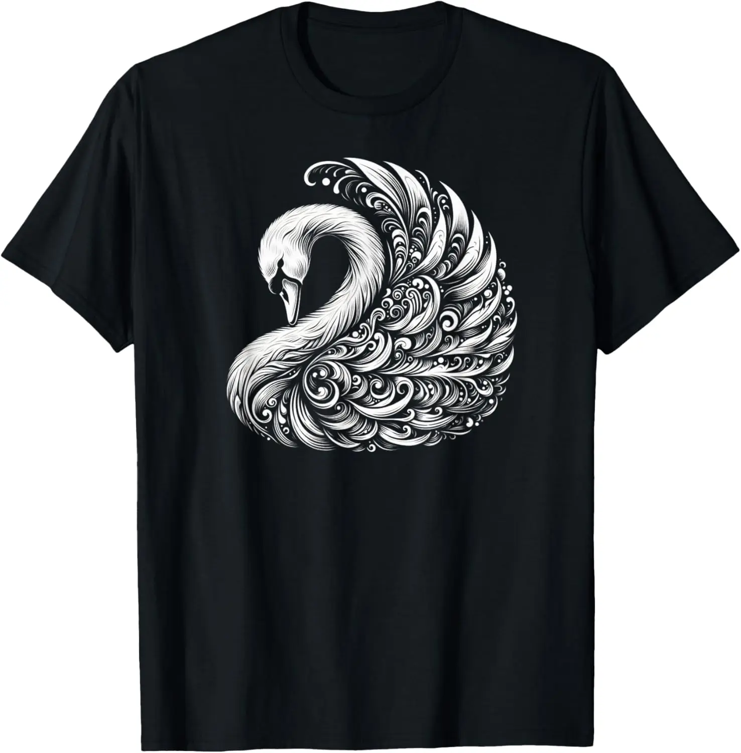 A Swan With Swirling Patterns T-Shirt