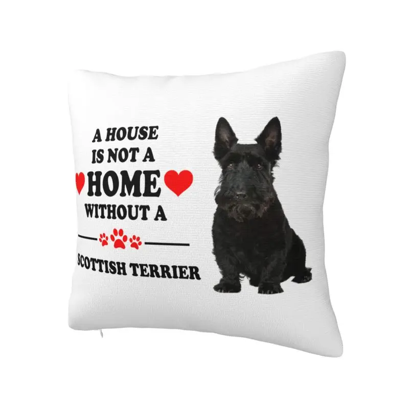 Scottish Terrier Cushion Cover 45x45 cm Polyester Soft Throw Pillow Case For Sofa Car Seat Living Room Decoration Pillowslip
