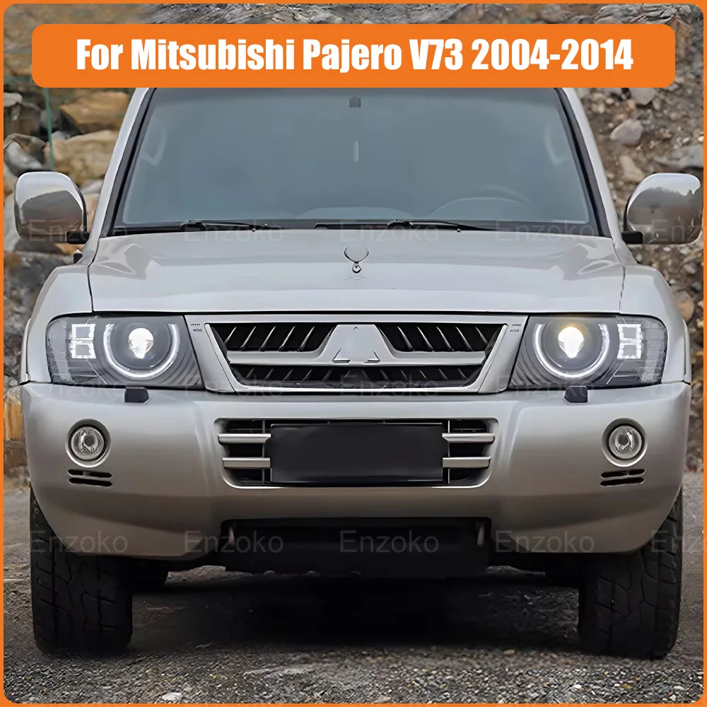 For Mitsubishi Pajero V73 2004-2014 LED Auto Headlights Assembly Upgrade Defender style Dynamic Projector Lens Car Accessories