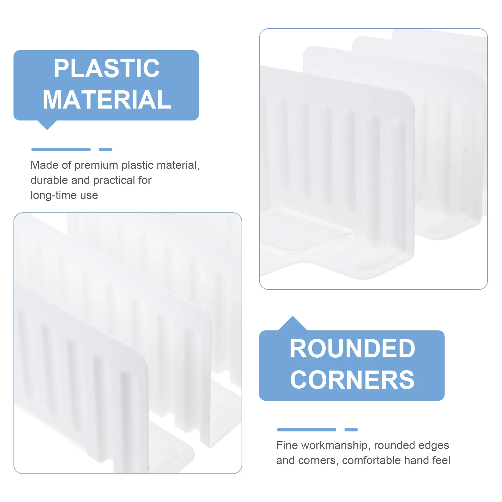 

4Pcs Refrigerator Food Divider Strong Plastic Shelf Divider Self-Standing Organizer for Kitchen Storage Space Management