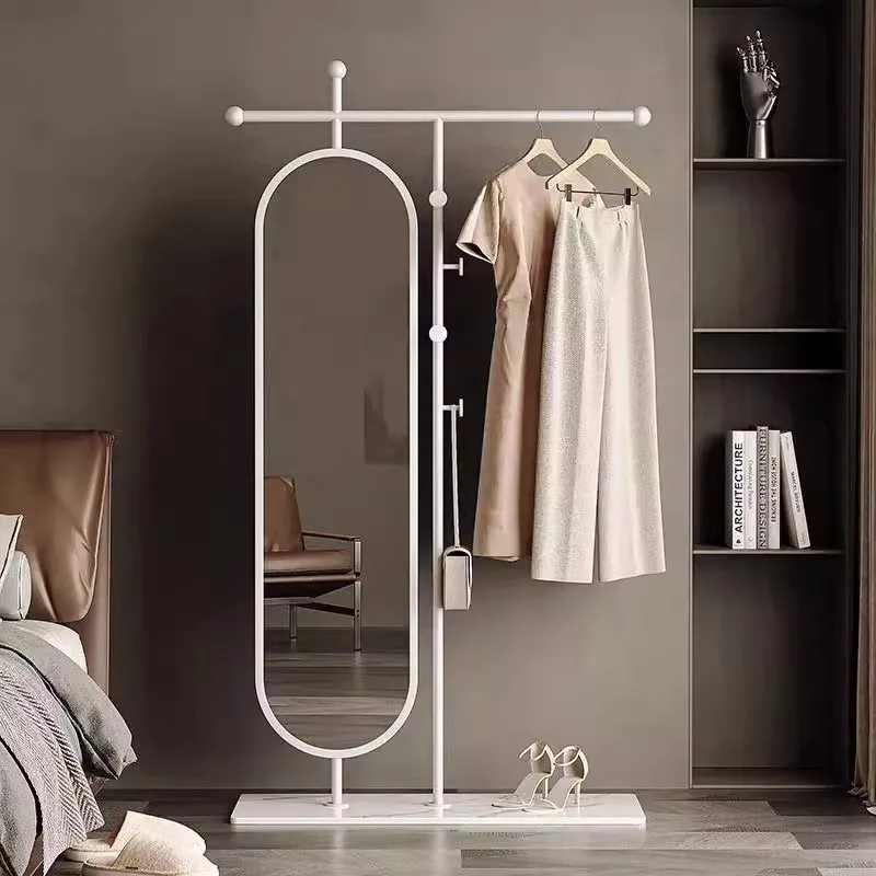 Floor-to-ceiling mirror Full-body mirror Rotating integrated multi-function high-value hanger