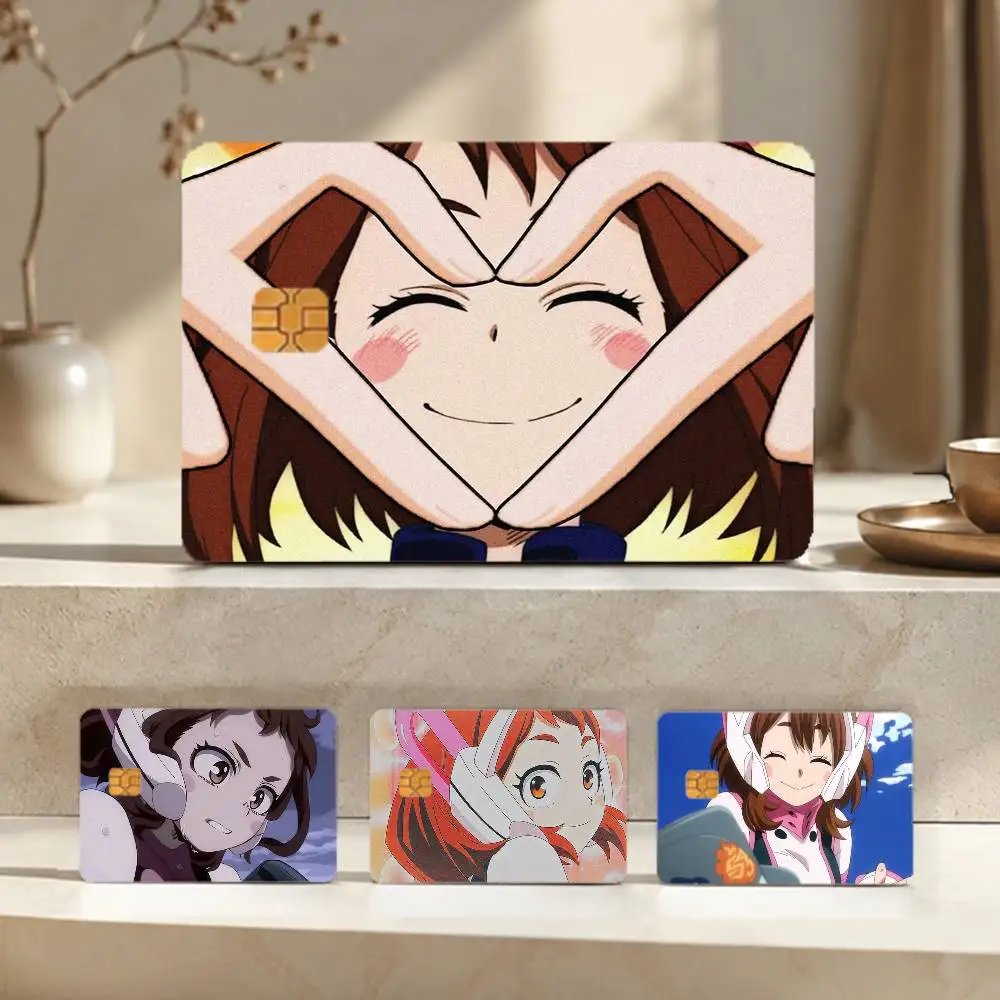 Ochaco Uraraka Japanese Anime Sticker Film Tape Skin for Credit Card Debit Card Waterproof Stickers