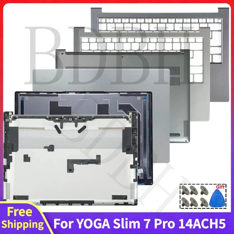 For Yoga Slim 7 Pro 14ACH5 14ITL5 14IHU5 14ARH5 New Replace Laptop Screen Rear Lid Top Case Palmrest Bottom Case LCD Back Cover