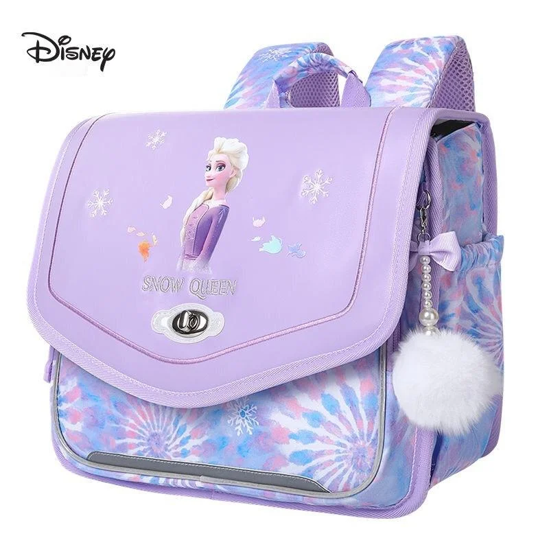 Disney Anime Backpack Frozen 1-3 Grade Elementary School Backpacks Large Capacity Bag Waterproof Travel Bags School Stationery