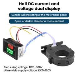 DC 300V izolowany woltomierz halowy amperomierz 50A 100A 200A 400A monitorowanie baterii litowy 12V 24V 36V 48V 60V 84V z otwartą czujnik halla