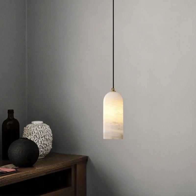 

Designer Marble Mini Pendant - Modern New Chinese Viral Light with Long Cord for Multi-Space Bedside, Entryway & Bar