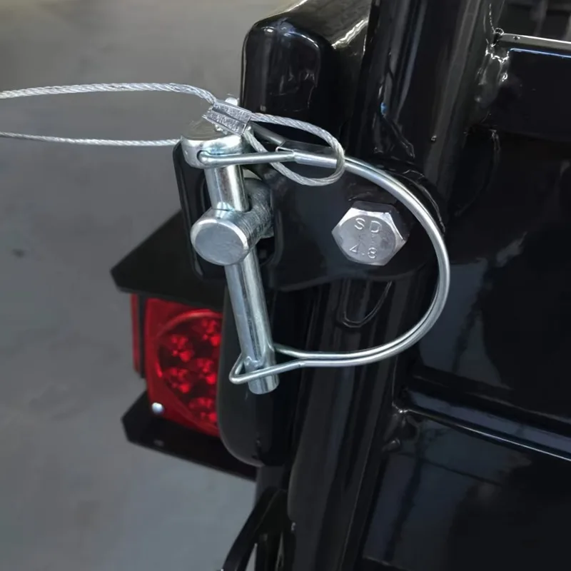 5Pcs D-Shape Square Spring Safety Locating Trailer Lock Pins, Galvanized Heavy-Duty Hardware, for RV Boat Farm Trailers