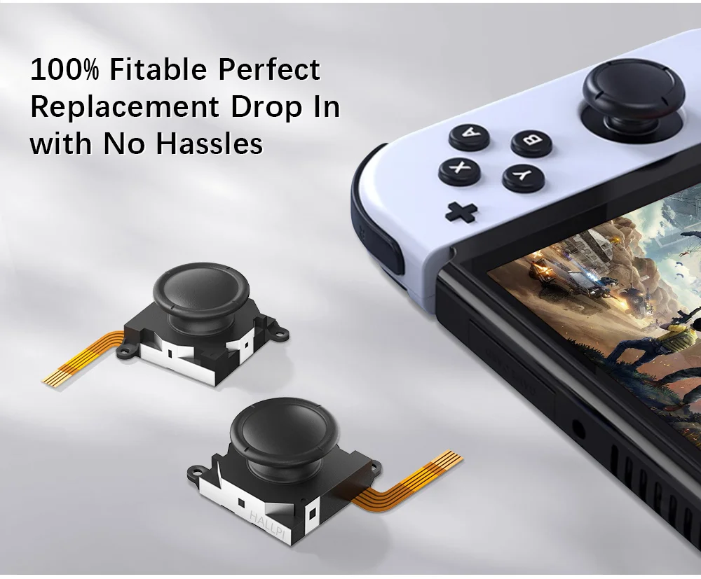عصا التحكم HALLPI × AKNES TMR لاستبدال Joy-Con بدون انجراف عصا كهرومغناطيسية لإصلاح Nintendo Swicth OLED Lite