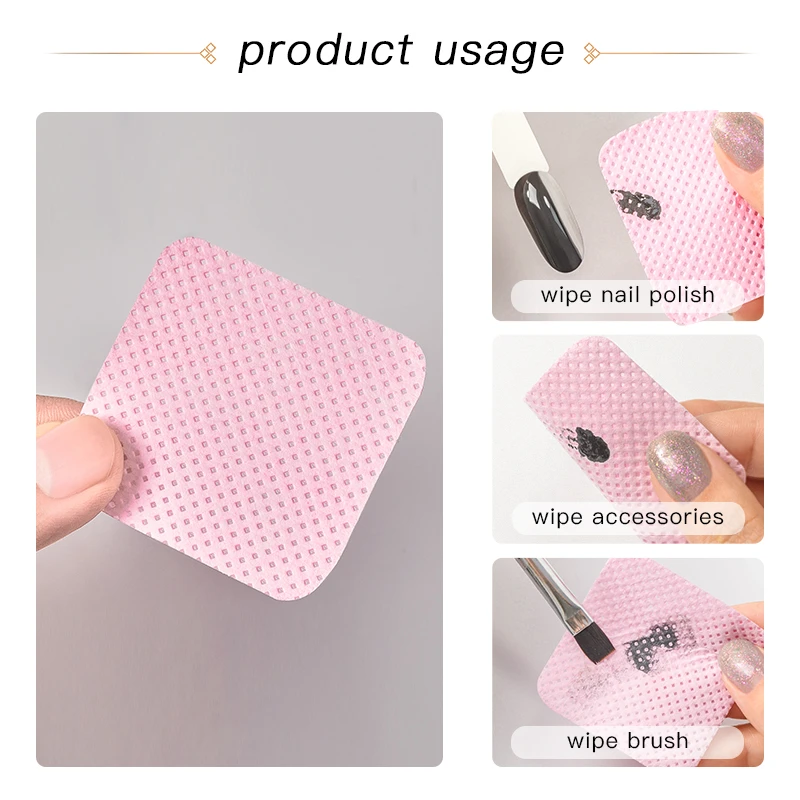 مسمار الفن خالية من الوبر رمش الغراء مناديل ورقة هلام مزيل طلاء الأظافر شهر نظيف من زجاجة الغراء منصات قطنية أدوات تنظيف الجمال #3