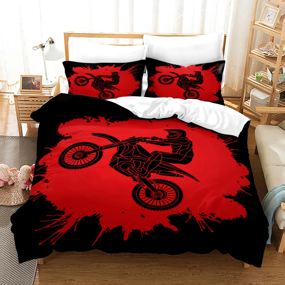 

Dirt Bike Bedding Set Pure Color White Yellow Green Brushed Polyester Duvet Cover Set King Queen Twin Double Single Size 3pcs