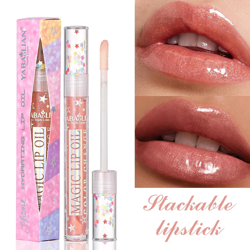 YABAOLIAN 6 colori lucidalabbra idratante idratante Magic Lip Oil Waterproof Fashion Brighten Lip Color Lasting Lip Glaze Cosmetics