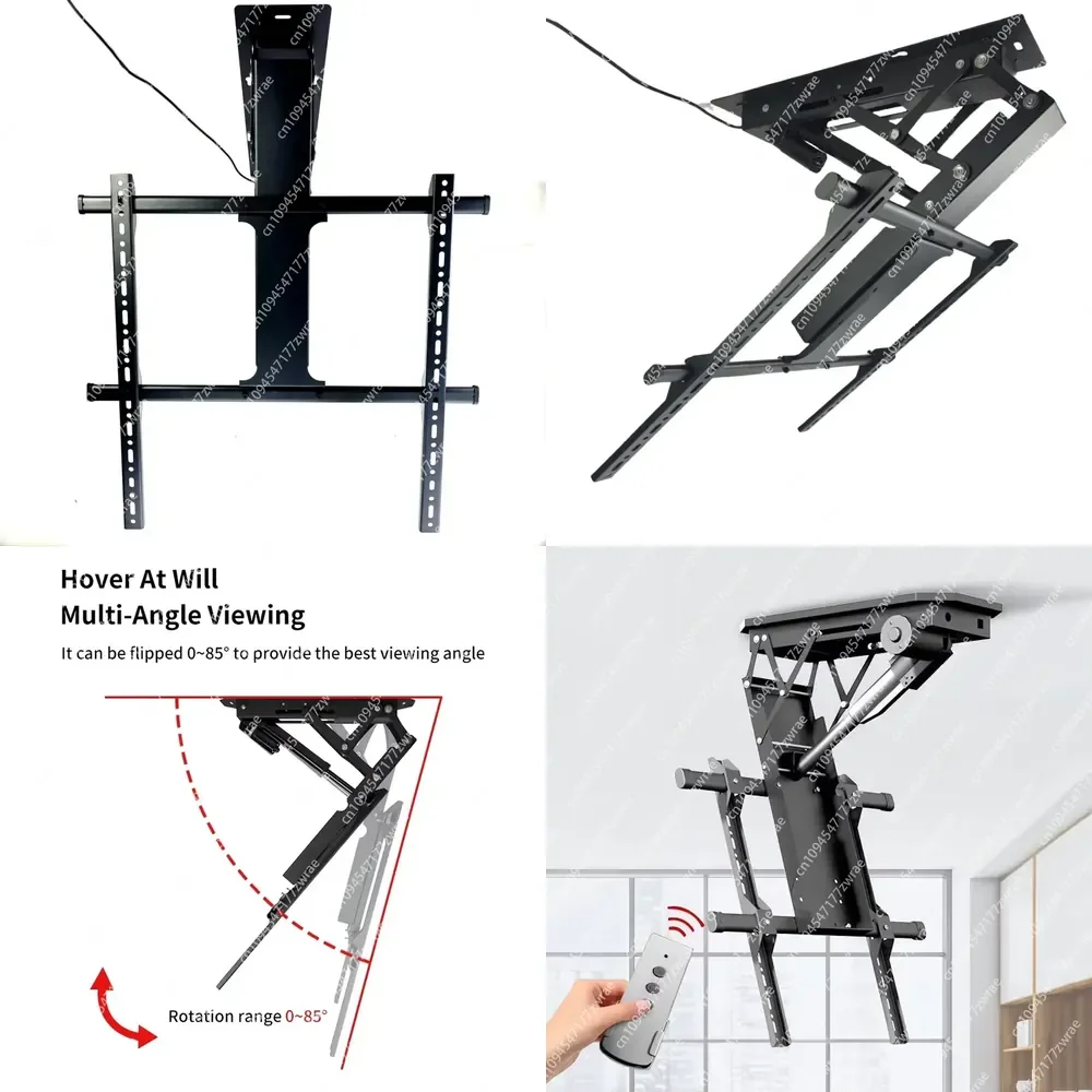 Automatic Electric Bed Remote Motorized Height Adjustable Steel Ceiling TV Bracket  Design Intelligent Full Motion