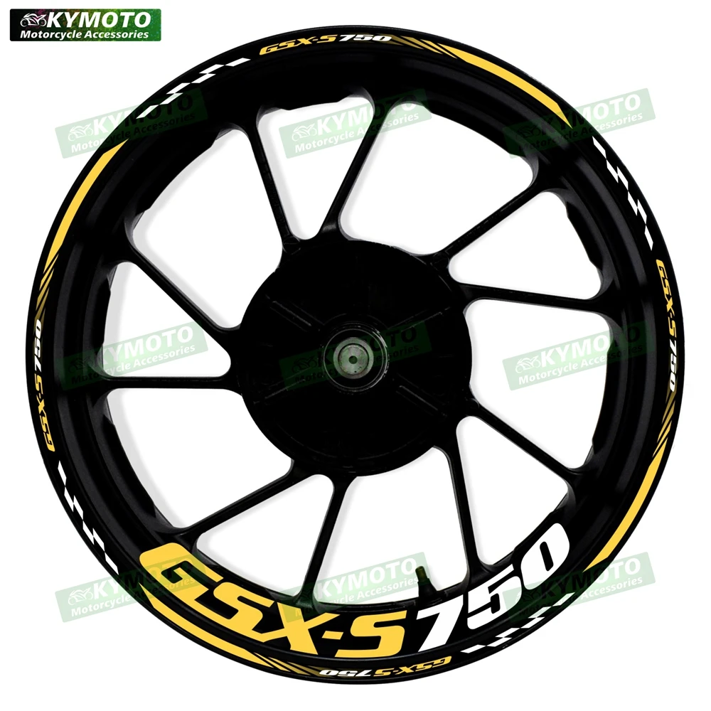 For GSX-S750 GSXS750 motorcycle accessories 17-inch front and rear wheel decals fairings and reflective sticker Waterproof PVC