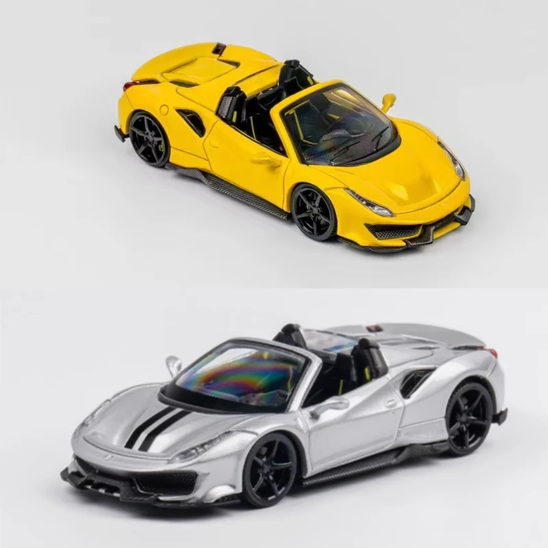 1:64 Scale Novitec 488 Modified Convertible Supercar Simulation Alloy Car Model Display Collectible Gift Souvenir Decration