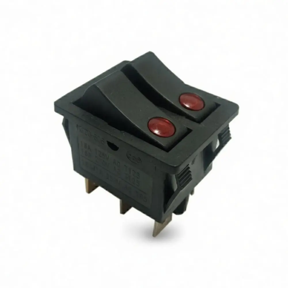 KCD4 6 Pin Rocker Switch For Lingbu Electrical Heater Dual Circuit Power Control Button Replacement Parts 16A 250V