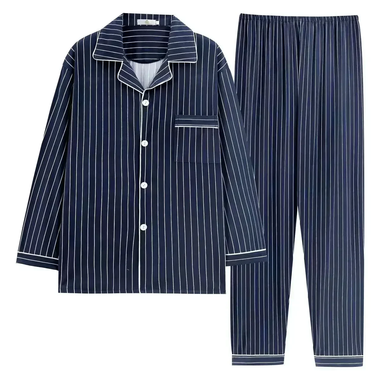 Pijama de manga larga para hombre, cárdigan cómodo y suelto, conjunto de ropa para el hogar, primavera y otoño