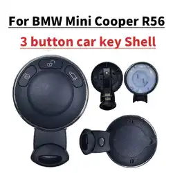 Jingxin 3 Buttons For BMW Mini Cooper r56 year jcw R56 Smart Remote Car Key Case Shell Fob Uncut Blade Replacement Key Shell