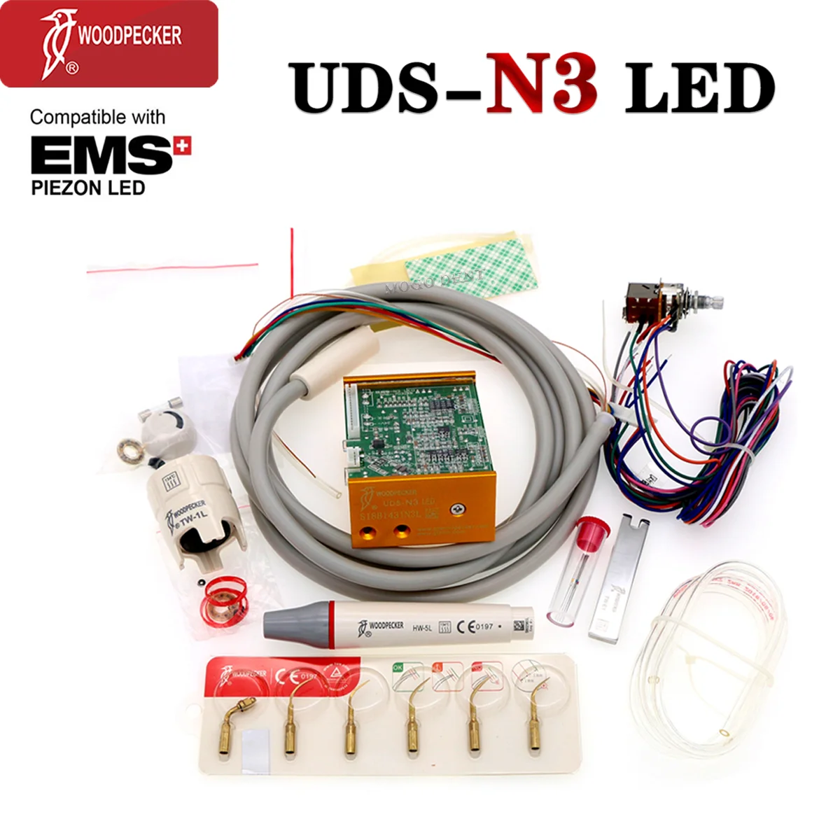 Woodpecker Dental Ultrasonic Scaler Universal Built In Piezo N3  LED Scaler Handpiece HW-5L Fit EMS Dentist Chair Unit