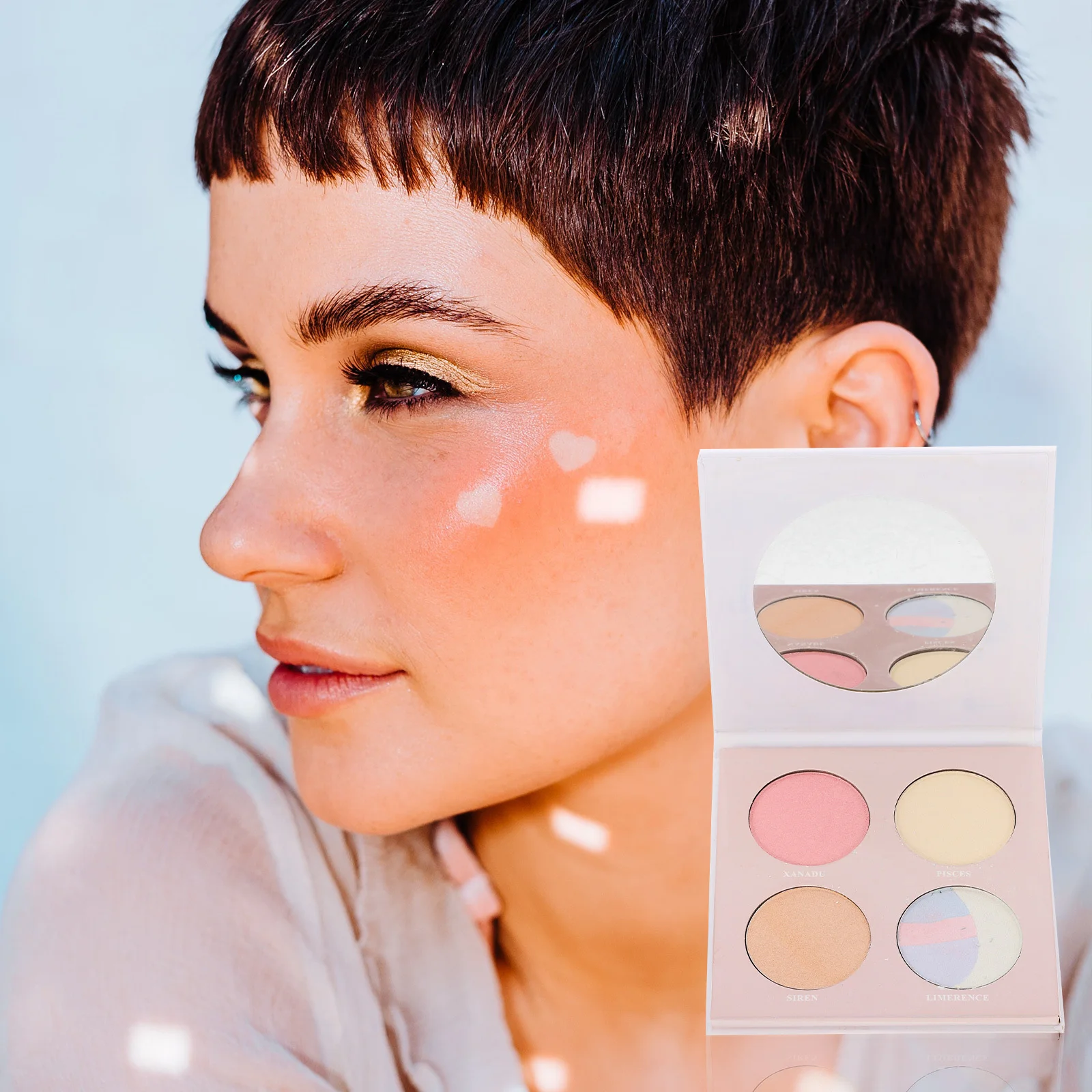 

High Lighter Eyeshadow Palette 4 Colors Highly Pigmented Long Makeup For Daily Party Eye Shadow Powder