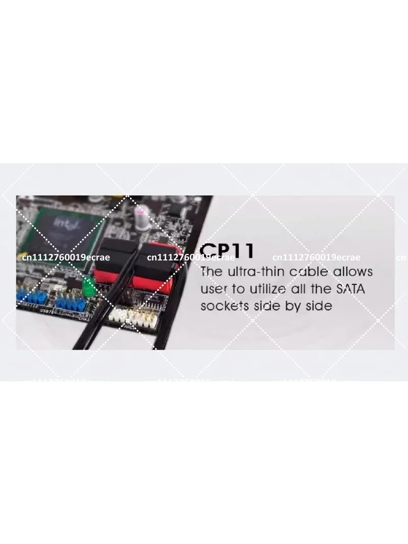 Cable 90 Degree Angled Connector 6Gb/s 30cm Black Ultra Thin for Hard Drive SSD