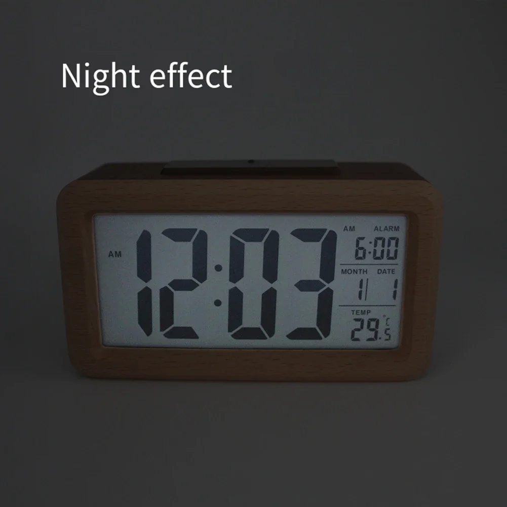 Digital Alarm Clock Light-Sensitive Clock Bedroom Office Snooze Function Silent Operation Multi-function Clock