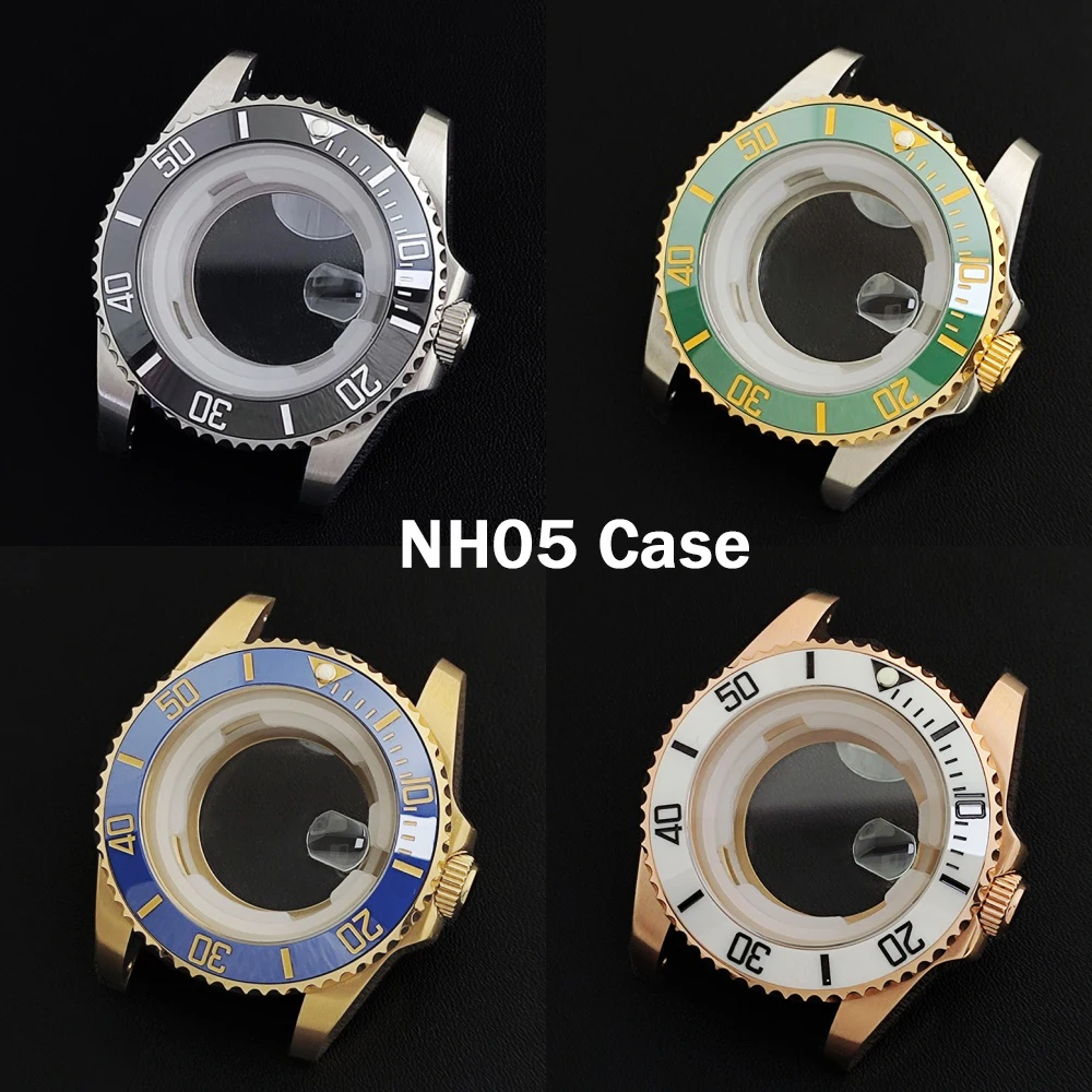 NH05 Watch Case Bezel 34mm Case Women's Stainless Steel Case sapphire Glass Case Custom Logo Suitable for NH05 Movement Module