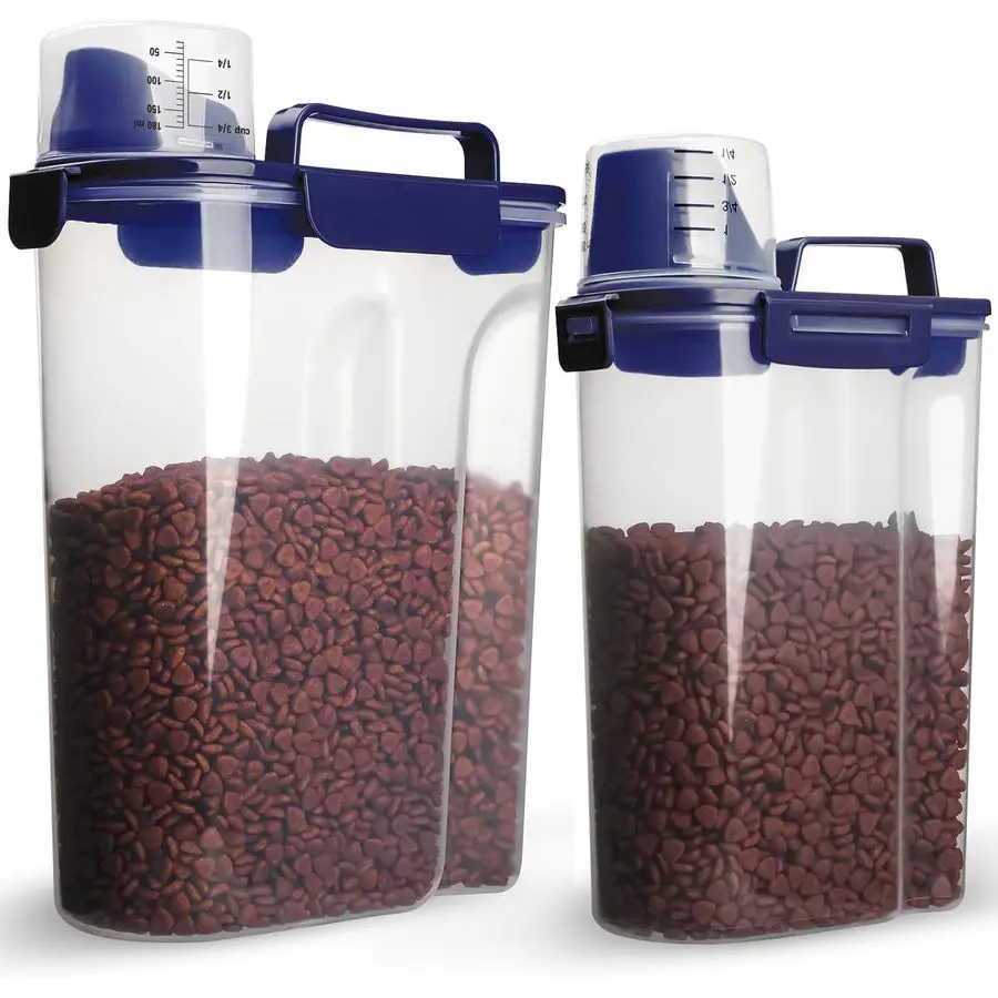 

Контейнер для хранения корма, герметичный контейнер для корма для домашних животных на 57 фунтов, диспенсер для кошачьего корма с портативной ручкой и носиком для вылива.