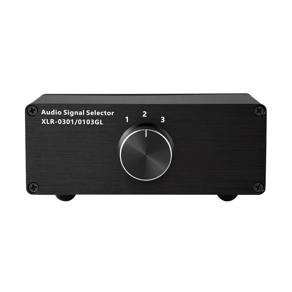Audio Selector for Balancing Signal Sources and Amplifiers, 3-Channel XLR HiFi, for CD, DVD, Radio, Decoders 1 to 3 (3 in 1 Out)
