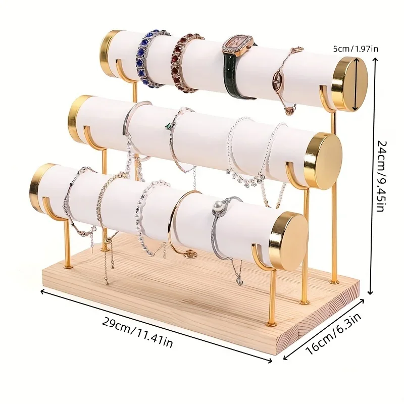 Простая 1/2/3-слойная полка для ювелирных изделий — деревянный держатель для браслетов для женщин и мужчин, идеальный выбор для подарков Cajas para flores in ds