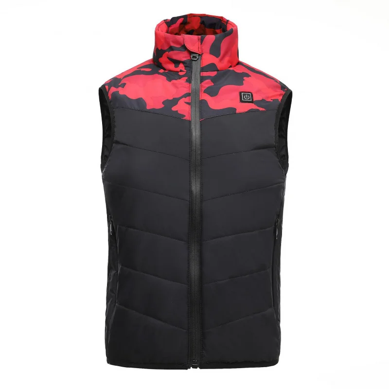 

New Heating Vest Waterproof Winter Zipper Cardigan Outdoor Camouflage Cotton-Padded Coat Vest Breathable